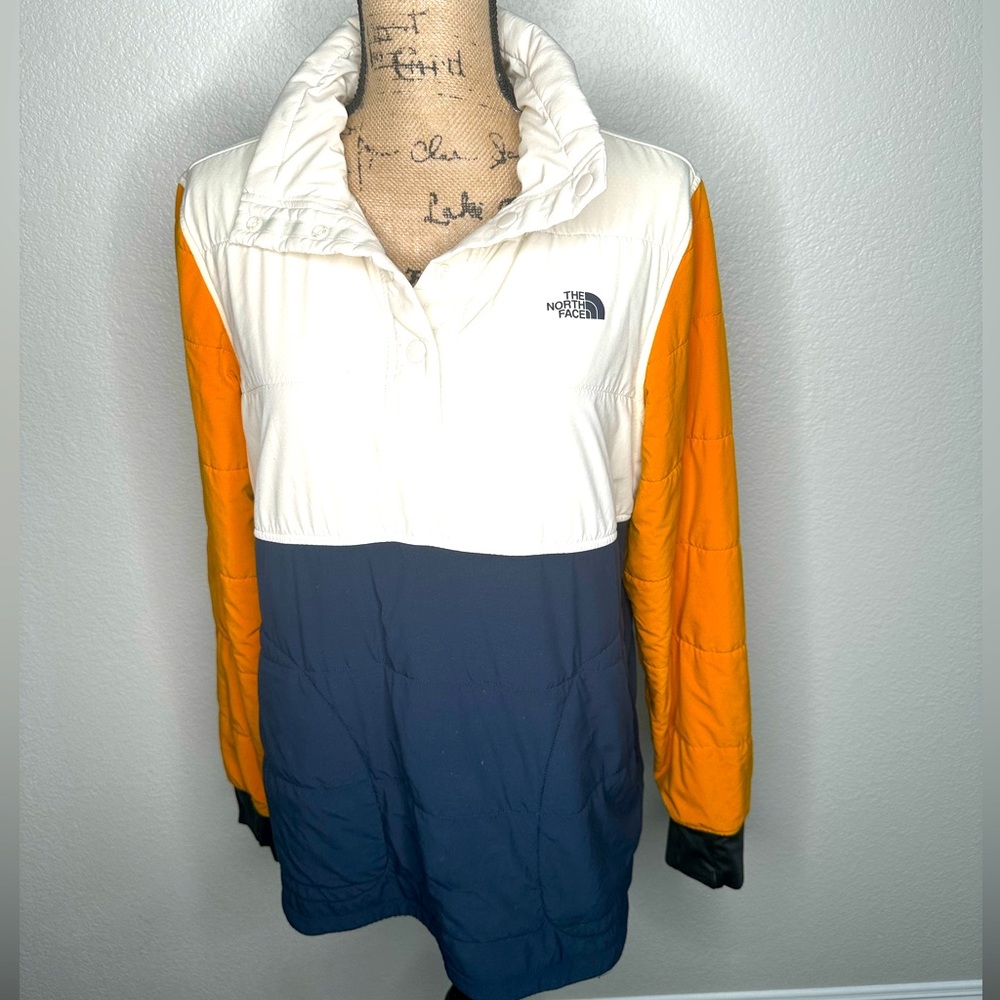 The North Face White and Orange Sweatshirt